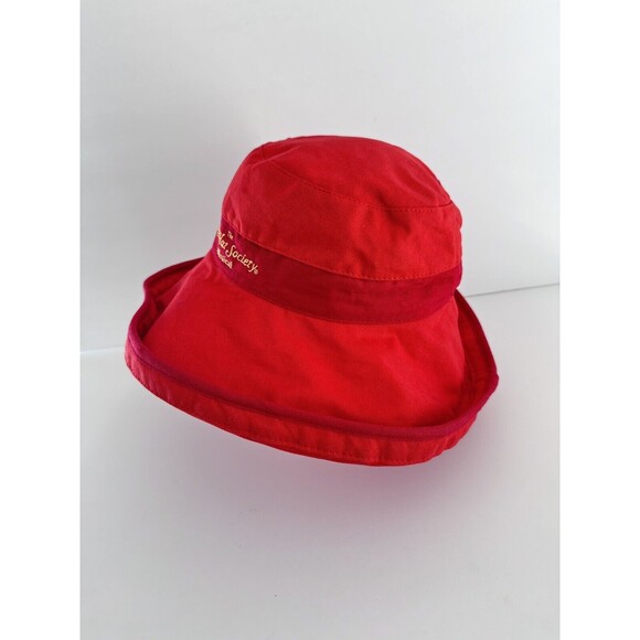 HATS! The Red Hat Society Musical Red Bucket Sun Cap Floppy Womens One Size - Picture 2 of 7